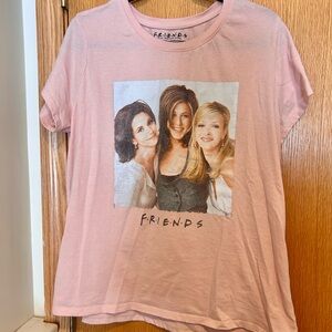 FRIENDS Light Pink Logo Tee with Tag Print